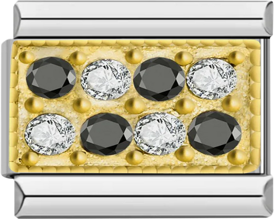 Gold Plate with Stones, Black and White - gold plate with stones black and white.png
