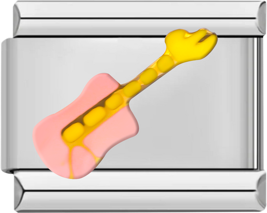 Guitar, Pink and Gold, on Silver - guitar pink and gold on silver.png