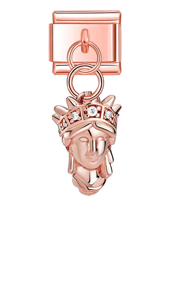 Head of the Statue of Liberty, on Rose Gold - head-of-the-statue-of-liberty-on-rose-gold-charms-45932574441807.png