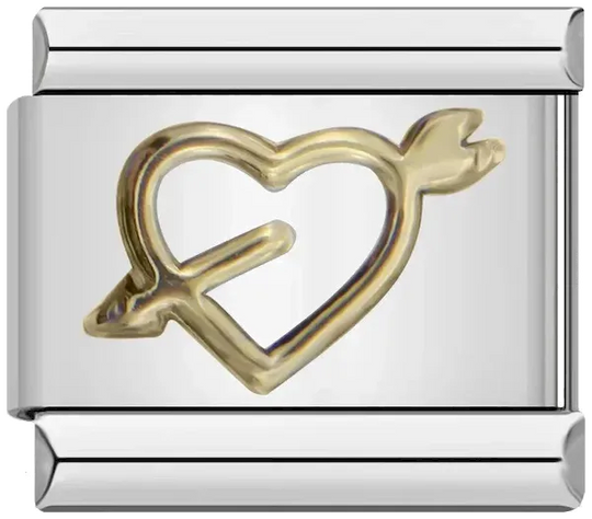 Heart pierced by an arrow, on Silver - heart-1.webp