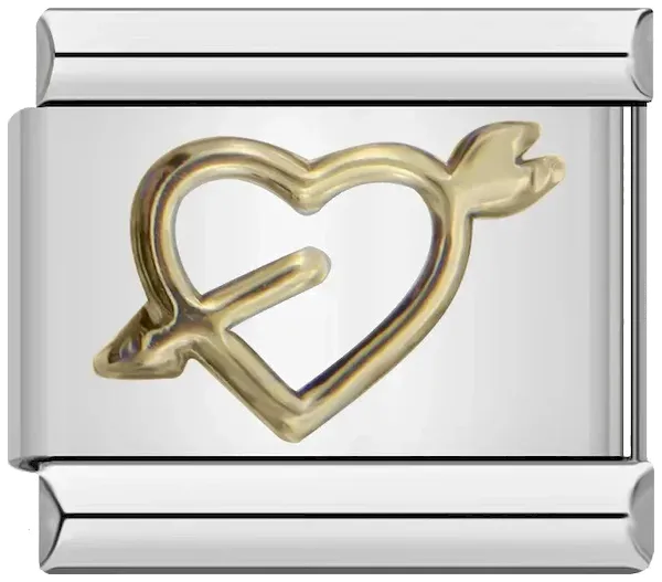 Heart pierced by an arrow, on Silver - heart-1.webp