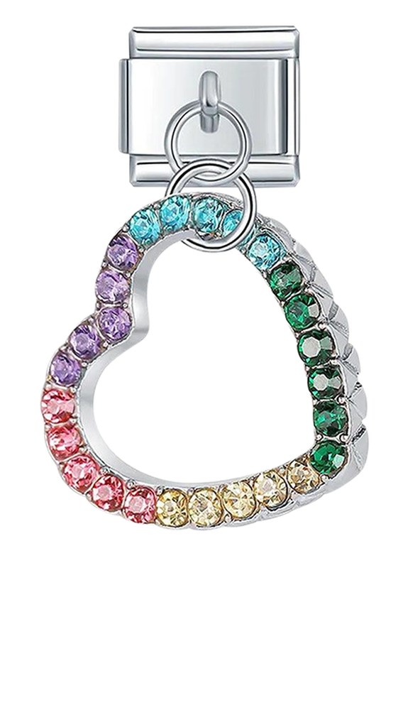 Heart with Multicolor Stones, on Silver - heart-with-multicolor-stones-on-silver-charms-45922273984847.png