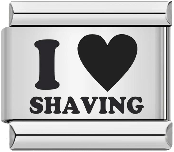 I Love Shaving, in Black, on Silver - i-love-shaving-in-black-on-silver-45431679320399.png