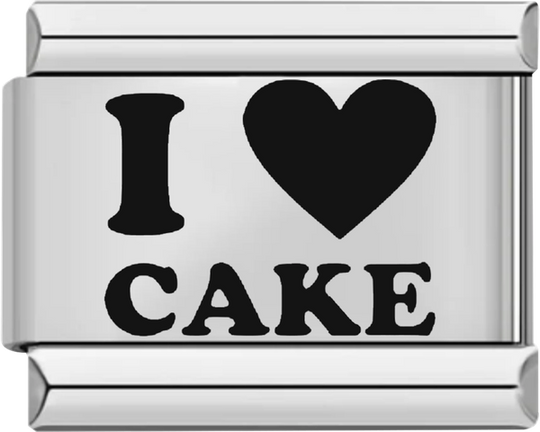 I Love Cake, in Black, on Silver - i love cake in black on silver.png