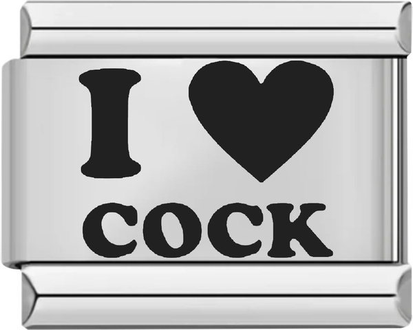 I Love Cock, in Black, on Silver - i love cock in black on silver.png