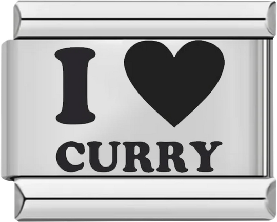 I Love Curry, in Black, on Silver - i love curry in black on silver.png