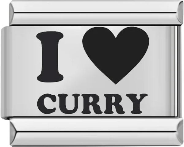 I Love Curry, in Black, on Silver - i love curry in black on silver.png