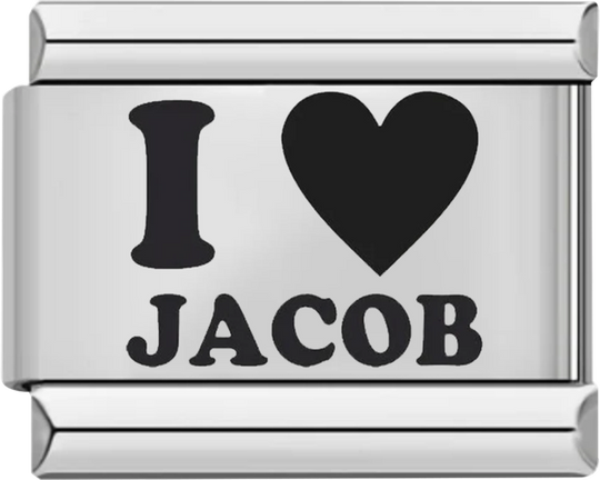 I Love Jacob, in Black, on Silver - i love jacob in black on silver.png