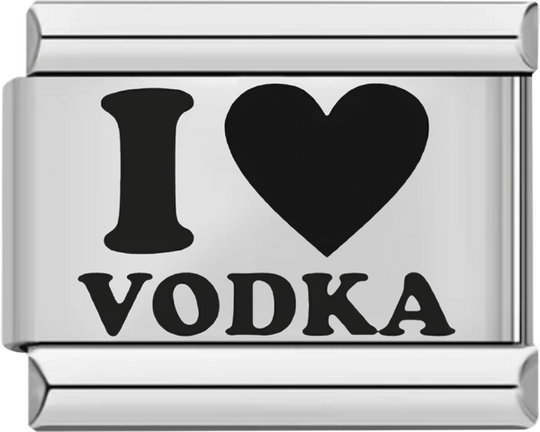I Love Vodka, in Black, on Silver - i love vodka in black on silver.png
