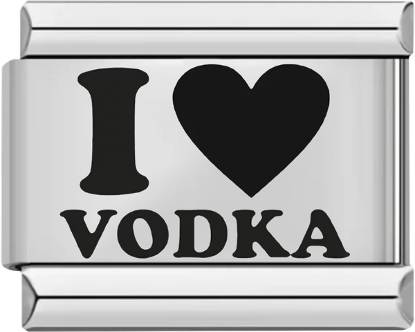 I Love Vodka, in Black, on Silver - i love vodka in black on silver.png
