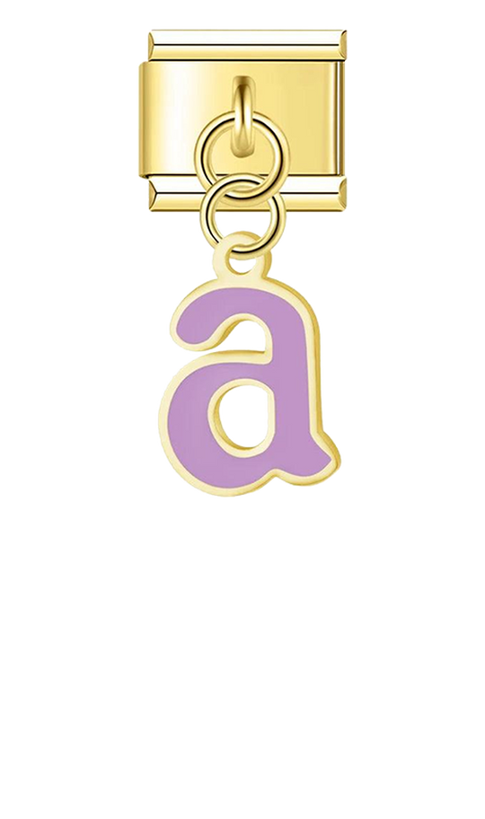 Letter A in Purple, on Gold - letter-a-in-purple-on-gold-charms-45962559619407.png
