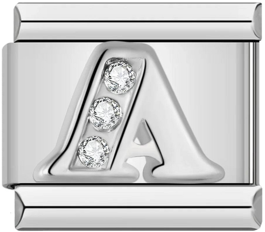 Letter A with Stones, on Silver - letter-a-with-stones-on-silver-45961147679055.png