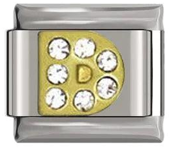 Letter D in Gold with Stones, on Silver - letter-d-in-gold-with-stones-on-silver-45962554999119.png