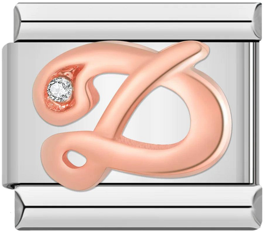 Letter D in Rose Gold with Stones, on Silver - letter-d-in-rose-gold-with-stones-on-silver.png