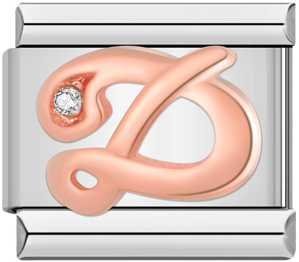 Letter D in Rose Gold with Stones, on Silver - letter-d-in-rose-gold-with-stones-on-silver.png