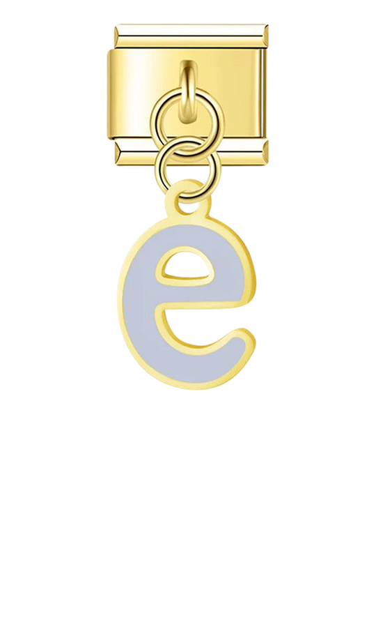 Letter E in Grey, on Gold - letter-e-in-grey-on-gold-charms-45962582294863.png