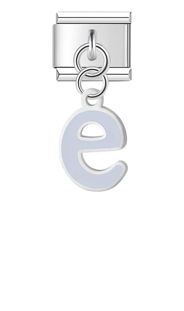Letter E in Grey, on Silver - letter-e-in-grey-on-silver-charms.png
