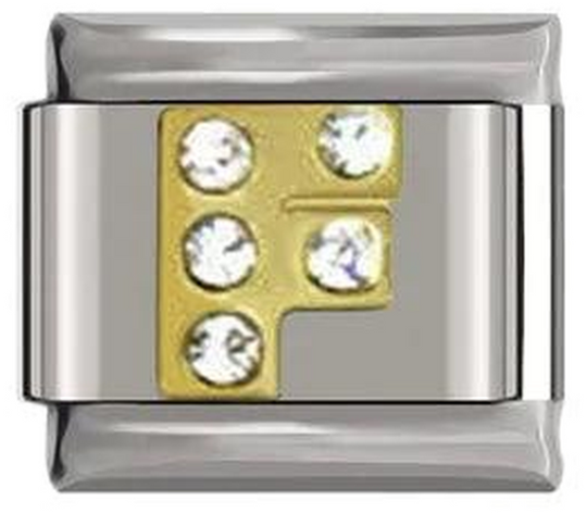 Letter F in Gold with Stones, on Silver - letter-f-in-gold-with-stones-on-silver-45962555654479.png