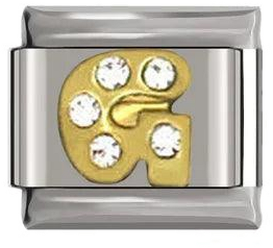 Letter G in Gold with Stones, on Silver - letter-g-in-gold-with-stones-on-silver-45962556211535.png