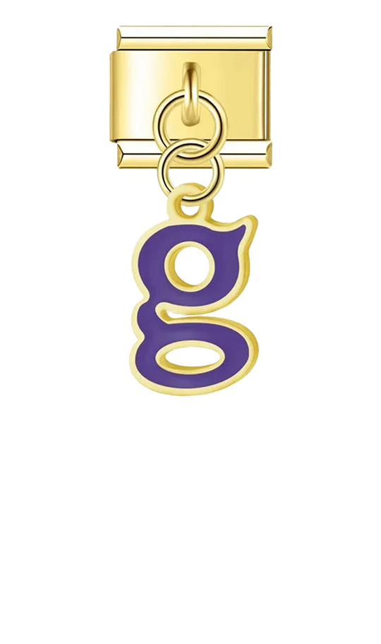 Letter G in Purple, on Gold - letter-g-in-purple-on-gold-charms-official-45962559684943.png
