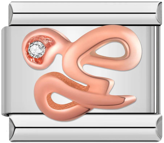 Letter G in Rose Gold with Stones, on Silver - letter-g-in-rose-gold-with-stones-on-silver.png