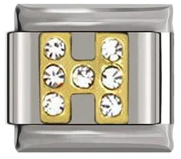 Letter H in Gold with Stones, on Silver - letter-h-in-gold-with-stones-on-silver-45962556309839.png