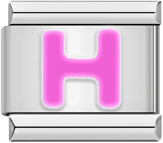 Letter H in Pink, on Silver - letter-h-in-pink-on-silver-45960560738639.png