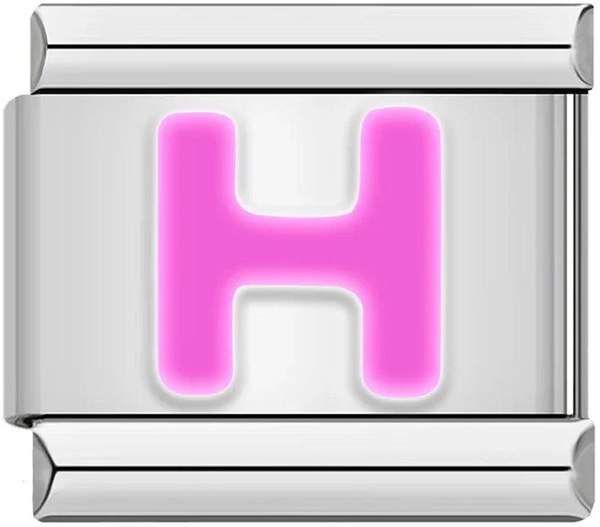 Letter H in Pink, on Silver - letter-h-in-pink-on-silver-45960560738639.png