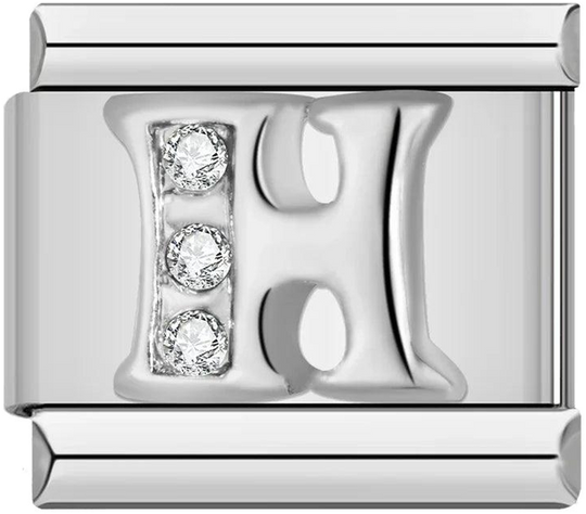 Letter H with Stones, on Silver - letter-h-with-stones-on-silver-45961146827087.png