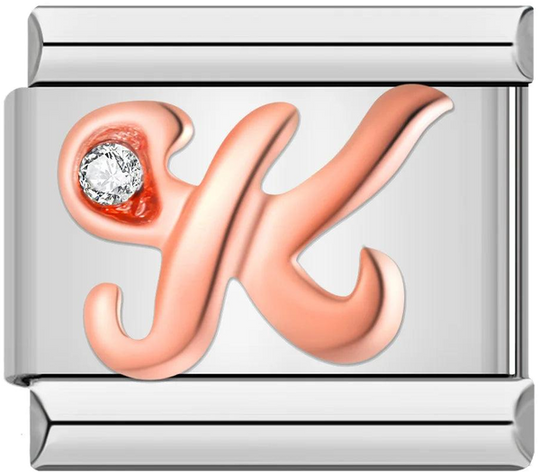 Letter K in Rose Gold with Stones, on Silver - letter-k-in-rose-gold-with-stones-on-silver.png