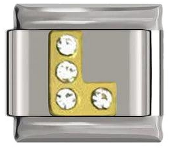 Letter L in Gold with Stones, on Silver - letter-l-in-gold-with-stones-on-silver-45962556375375.png