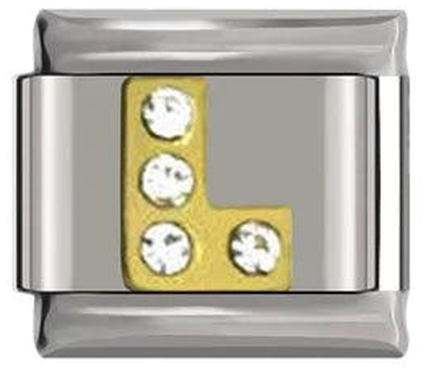 Letter L in Gold with Stones, on Silver - letter-l-in-gold-with-stones-on-silver-45962556375375.png