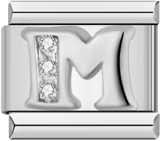 Letter M with Stones, on Silver - letter-m-with-stones-on-silver-45961146630479.png