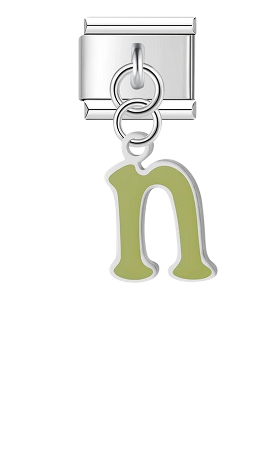 Letter N in Green, on Silver - letter-n-in-green-on-silver-charms.png