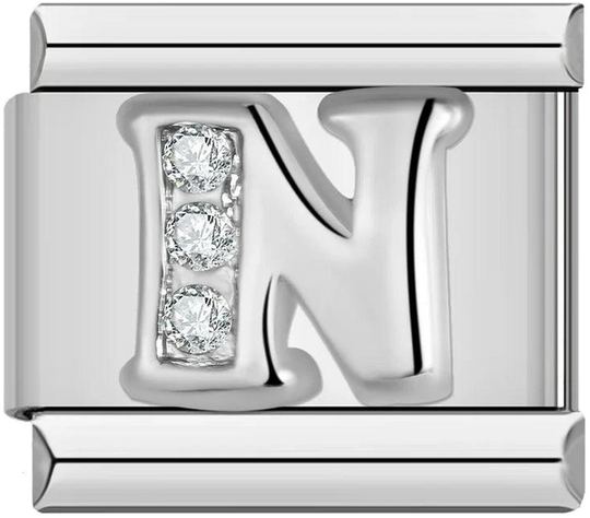 Letter N with Stones, on Silver - letter-n-with-stones-on-silver-45961147187535.png