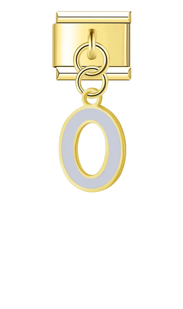 Letter O in Grey, on Gold - letter-o-in-grey-on-gold-charms-45962582393167.png