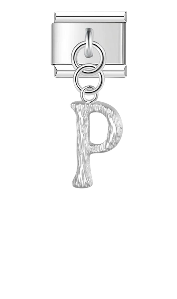 Letter P, Hanging, on Silver - letter-p-hanging-on-silver-charms-45941890384207.png