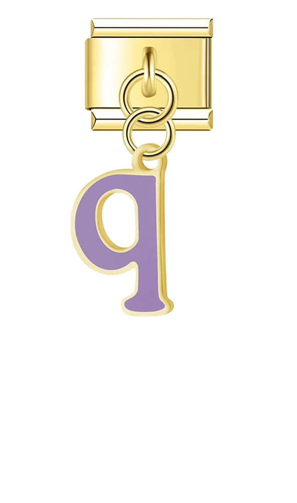 Letter Q in Purple, on Gold - letter-q-in-purple-on-gold-charms-45962560274767.png
