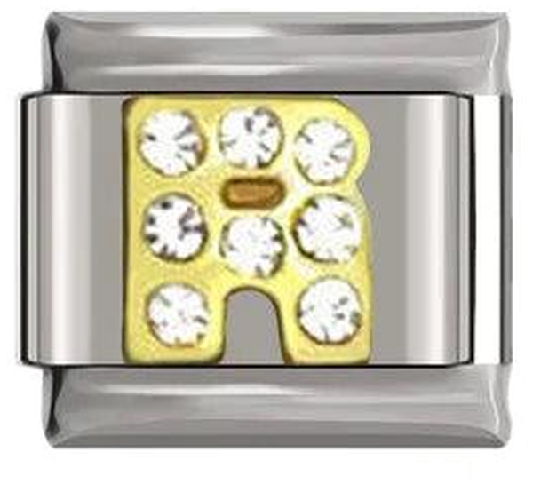 Letter R in Gold with Stones, on Silver - letter-r-in-gold-with-stones-on-silver-45962555883855.png