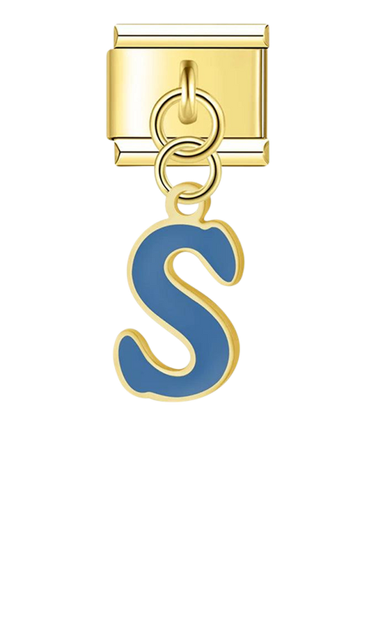 Letter S in Blue, on Gold - letter-s-in-blue-on-gold-charms-45962557817167.png