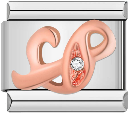 Letter S in Rose Gold with Stones, on Silver - letter-s-in-rose-gold-with-stones-on-silver.png