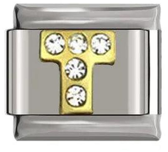 Letter T in Gold with Stones, on Silver - letter-t-in-gold-with-stones-on-silver-45962555687247.png