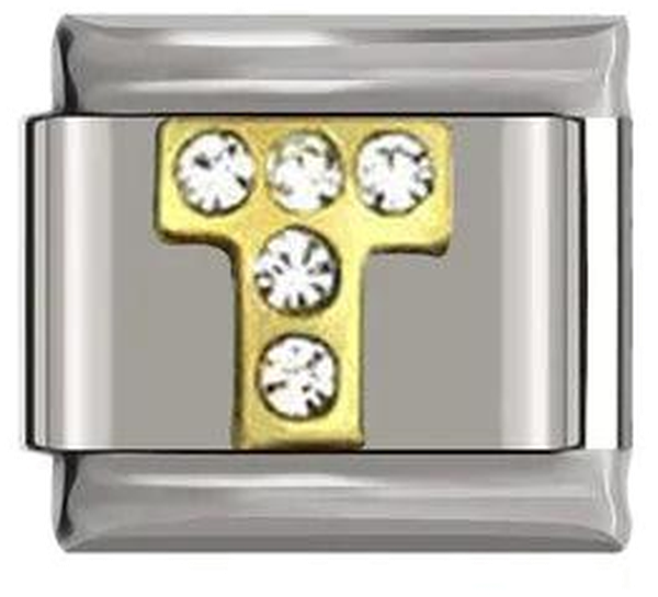Letter T in Gold with Stones, on Silver - letter-t-in-gold-with-stones-on-silver-45962555687247.png