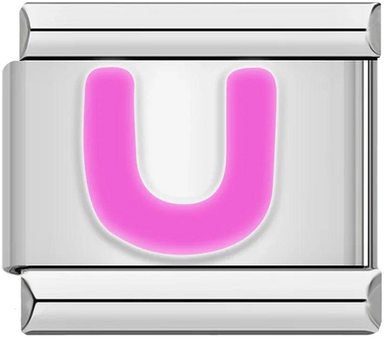 Letter U in Pink, on Silver - letter-u-in-pink-on-silver.png