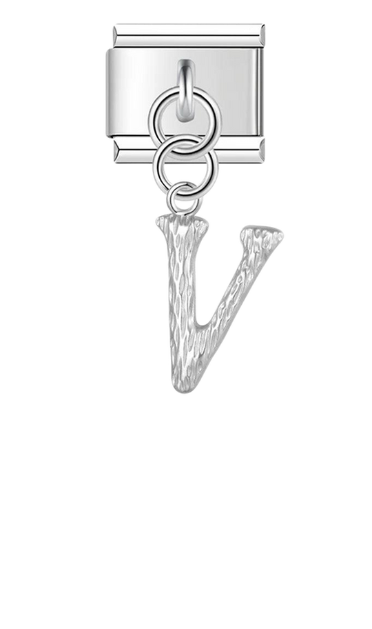 Letter V, Hanging, on Silver - letter-v-hanging-on-silver-charms-45941905097039.png