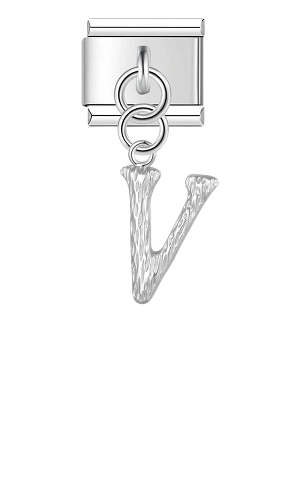 Letter V, Hanging, on Silver - letter-v-hanging-on-silver-charms-45941905097039.png