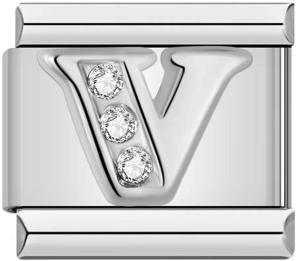 Letter V with Stones, on Silver - letter-v-with-stones-on-silver-45961147580751.png