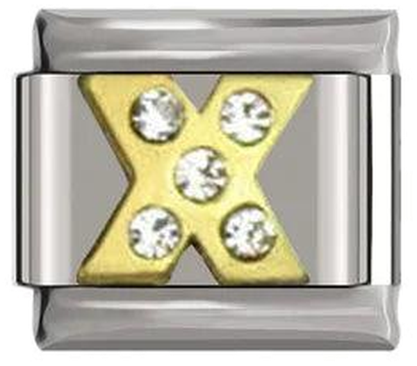 Letter X in Gold with Stones, on Silver - letter-x-in-gold-with-stones-on-silver-45962556473679.png