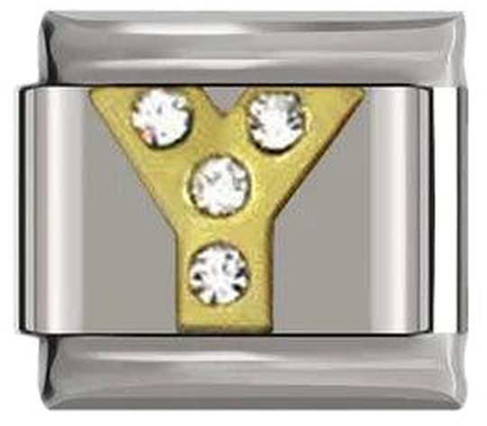Letter Y in Gold with Stones, on Silver - letter-y-in-gold-with-stones-on-silver-45962554736975.png