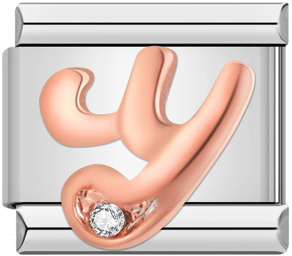 Letter Y in Rose Gold with Stones, on Silver - letter-y-in-rose-gold-with-stones-on-silver.png